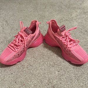 STEVE MADDEN MAXIMA RHINESTONE EMBELLISHED CHUNKY PLATFORM WEDGE SNEAKERS